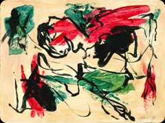 Olio su cartone
Afro Basaldella 
Fra i maggiori esponenti dell’astrattismo italiano,
Afro unisce la forza del segno alla verità della rappresentazione