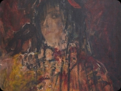 Olio su tela
Antonio Mancini 
Il ragazzo o la ragazza manifesta sotto il velo
l’ambiguità in cui eccelle la travolgente arte dell’autore

