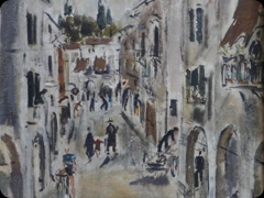 Olio su tela
Filippo de Pisis 
L’arte del grande ferrarese è una musica
che in questo caso si posa sull’incantevole Asolo
